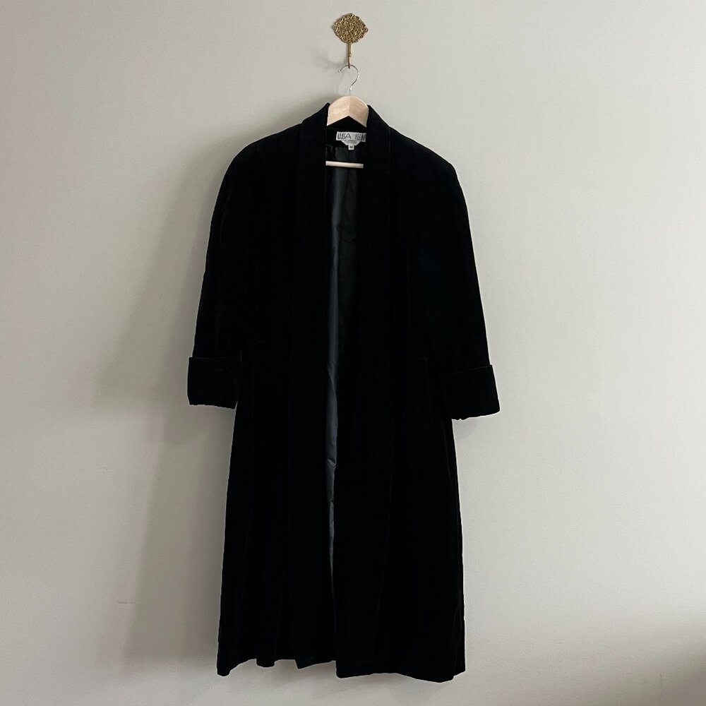 Vintage Julia Klein 80s Black Swing Coat | Formal Evening Jacket | Medium